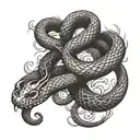 freehand smoke snake tattoo design idea