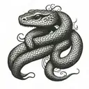 freehand smoke snake tattoo design idea