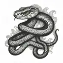 freehand smoke snake tattoo design idea