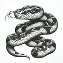 freehand smoke snake tattoo design idea