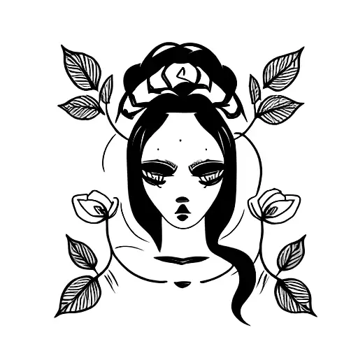 rose of no man's land tattoo Latina long braided black hair and dark brown eyes with beauty mark under right eye tattoo design idea
