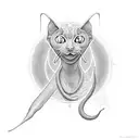 sphinx cat fighting snake tattoo design idea