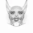 sphinx cat fighting snake tattoo design idea