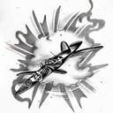 WWII war plane tattoo design idea