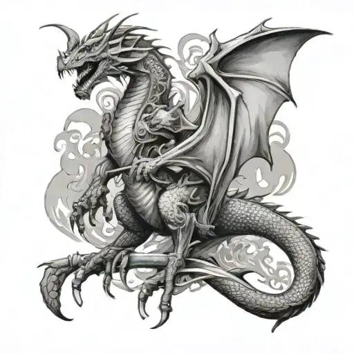 dragon slayer tattoo design idea