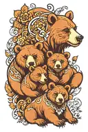 bear family tattoo design idea