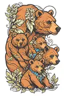 bear family tattoo design idea