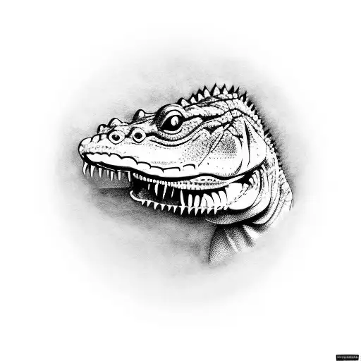 crocodile with arm in its mouth tattoo design idea