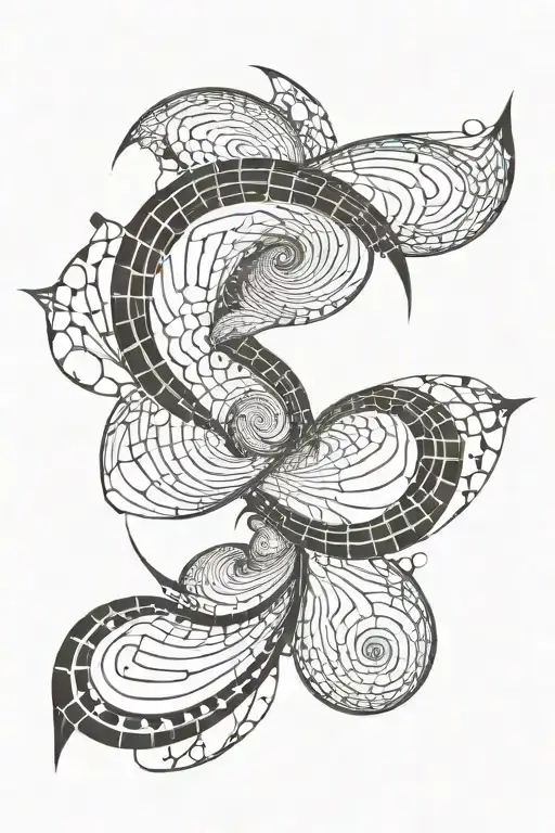 wormhole fibonacci spiral merging tattoo design idea