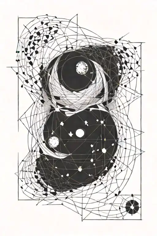 physics golden ratio black hole pulsar tattoo design idea