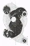 physics golden ratio black hole pulsar tattoo design idea