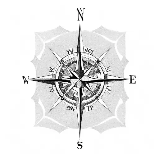 compass with a cross, Angel, rose tattoo design idea