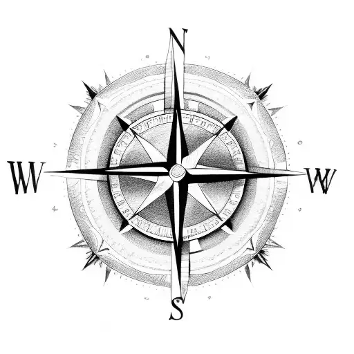 compass with a cross, Angel, rose tattoo design idea