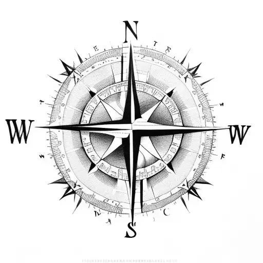 compass with a cross, Angel, rose tattoo design idea
