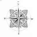 compass with a cross, Angel, rose tattoo design idea