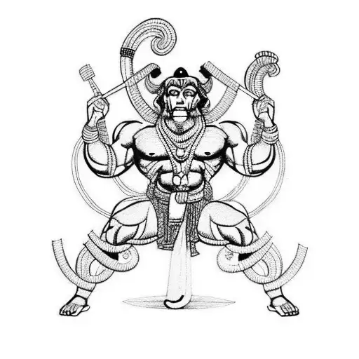 Hanuman lord bodybuilding  tattoo design idea