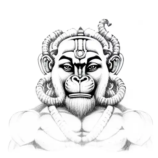 Hanuman lord bodybuilding  tattoo design idea