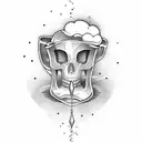 glass  and beer tattoo design idea