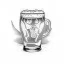 glass  and beer tattoo design idea