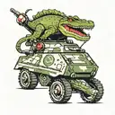 an army tank with a crocodile painted on it tattoo design idea