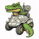 an army tank with a crocodile painted on it tattoo design idea