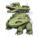 an army tank with a crocodile painted on it tattoo design idea