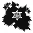 dmt molecule intertwined tattoo design idea