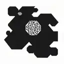 dmt molecule intertwined tattoo design idea