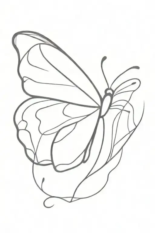 design of a butterfly with broken wings, representing internal struggle and personal transformation despite difficulties tattoo design idea