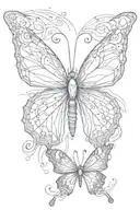 design of a butterfly with broken wings, representing internal struggle and personal transformation despite difficulties tattoo design idea