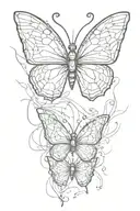 design of a butterfly with broken wings, representing internal struggle and personal transformation despite difficulties tattoo design idea