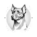 A family hiking together in Yosemite with their chocolate lab leading the way tattoo design idea