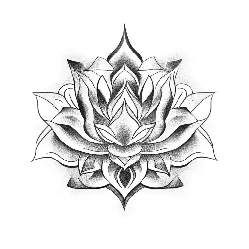 black lotus with raven wings and rose tattoo design idea