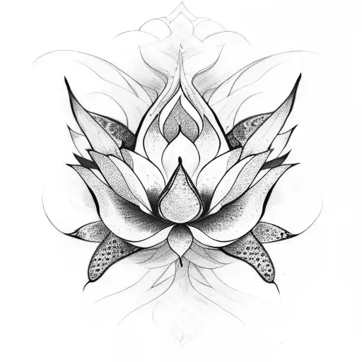 black lotus with raven wings and rose tattoo design idea