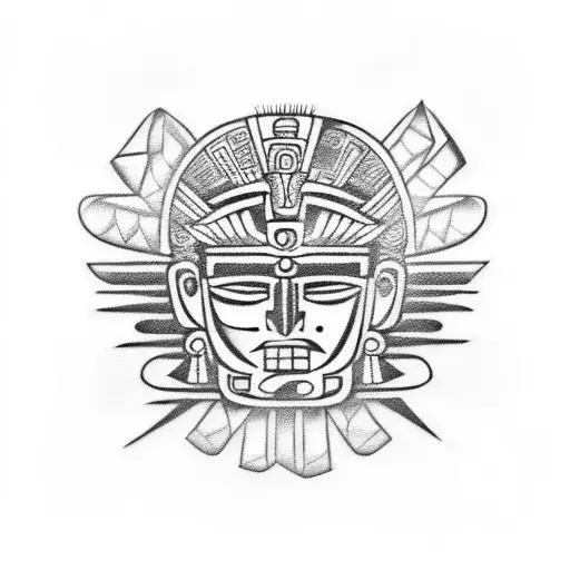 aztec god tattoo design idea