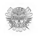 aztec god tattoo design idea