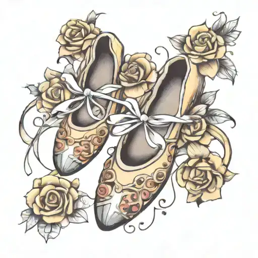 ballerina shoes tattoo design idea