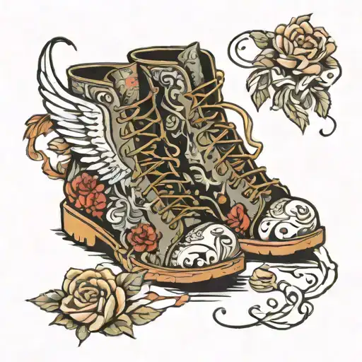 edgy shoes tattoo design idea
