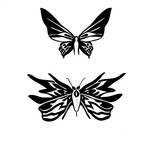 Twin spotted sphinx moth tattoo design idea