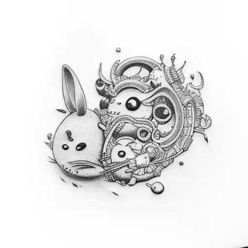 mini tattoo suggestion for a couple who loves watch spirited away tattoo design idea