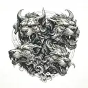 Cerberus greek mythology tattoo design idea
