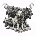 Cerberus greek mythology tattoo design idea