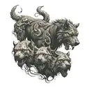 Cerberus greek mythology tattoo design idea