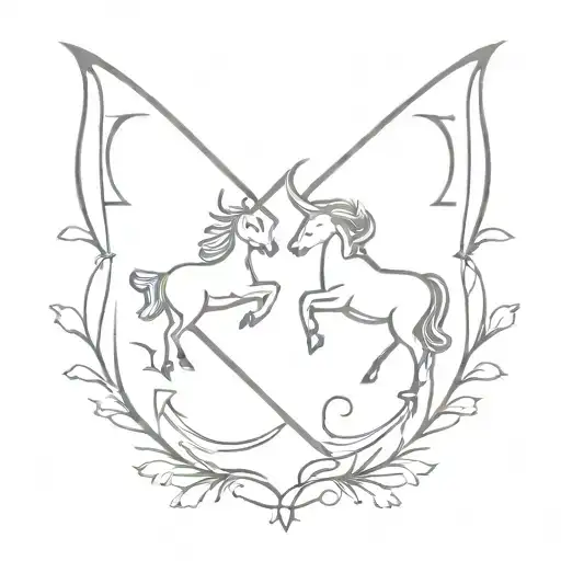 feminine Sagittarius and aries  tattoo design idea