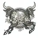 feminine Sagittarius and aries  tattoo design idea