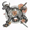 feminine Sagittarius and aries  tattoo design idea