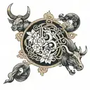 feminine Sagittarius and aries  tattoo design idea