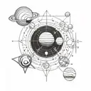 solar system tattoo design idea