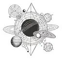 solar system tattoo design idea