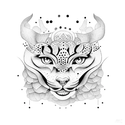 line spread into dots tattoo design idea